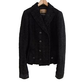 John Galliano Leather and Wool Jacket Black