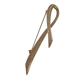 Dior BROCHE NOEUD STRASS Doré