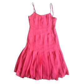 Chanel Strapless Silk Dress Coral Coral