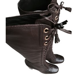 Miu Miu-Bottes-Marron