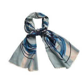 Sciarpa Balenciaga in seta blu Blu