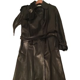 Autre Marque Serge Mimrami leather trench coat black Black