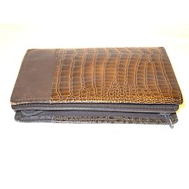 Gianni Versace Leather Croco Wallet Brown Brown
