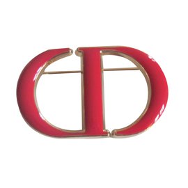 Christian Dior Brosche Rot Golden
