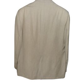 Yves Saint Laurent-BEIGE LINEN JACKET IT 52-Beige