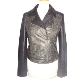 Ikks Biker jackets Python print