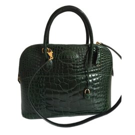 Hermès-Green Crocodile Bolide bag-Green