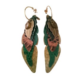 Gas Earrings Green Light brown