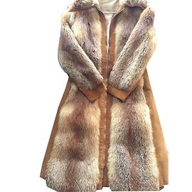 Hermès Fox Fur and Suede Coat Caramel Caramel