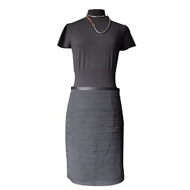 Les Petites Schwarzer Chiffon Rock aus Seide Grösse 36 Schwarz