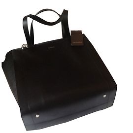 Trussardi 2anneaux Tote Bag aus schwarzem Lammleder Schwarz