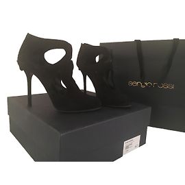 Bottines Sergio Rossi en nubuck noir Noir