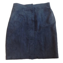 Armani-suede skirt-Blue
