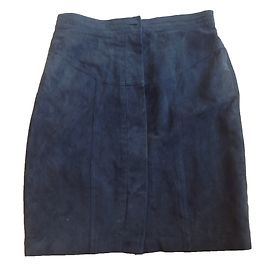 Jupe en daim bleu marine Armani taille 36 Bleu