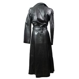 Claude Montana Leather trench coat Black