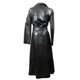 Claude Montana-Leather trench coat-Black