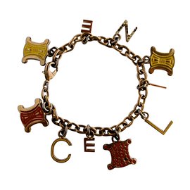 Céline-Celine Charm Bracelet-Golden