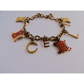Céline-Celine Charm Bracelet-Golden