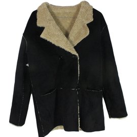 Swildens Reversible Double Breasted Black Coat Black