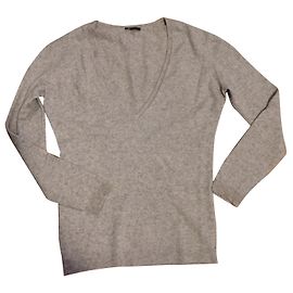 Sandro suéter de cashmere V pescoço Cinza