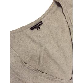 Sandro-cashmere V neck sweater-Grey