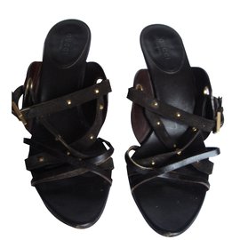 Gucci Mules Brown Leather Brown