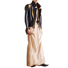 Maison Martin Margiela Robe Longue Beige Reflets Dorés Beige