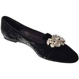 Dolce & Gabbana Ballerine di velluto nero Nero