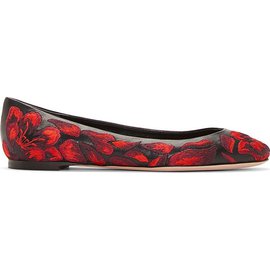 Alexander Mcqueen-Lío Flats in vernice nera-Nero,Rosso,Bordò