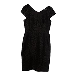 Robe Apostrophe Imprimé Léopard Marron et Noir Imprimé léopard