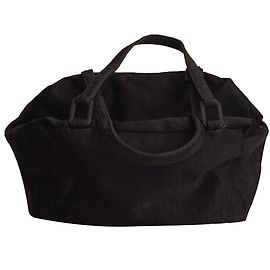 Bolsa Pollini em lona monogramada preta Preto