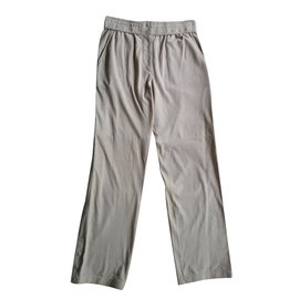 Isabel Marant-Pantalones de cuero-Crudo