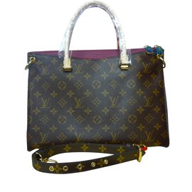 Louis Vuitton-Pallas Aurore Monogram-Brown,Red