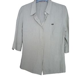 Thomas Burberry 100% Leinenhemd Aus weiß