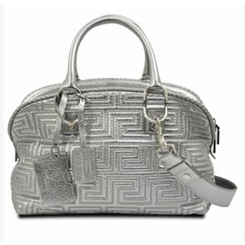 Gianni Versace-Handbag-Grey,Metallic