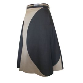 René Lezard-Skirt-Beige,Grey