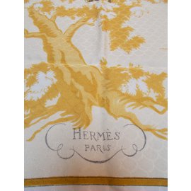 Hermès-Silk scarf-Golden