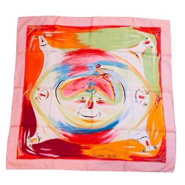 Sciarpa di seta Hermès Smiles In Third Millenary Rosa Rosa