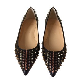 Christian Louboutin-goldoflat-Black