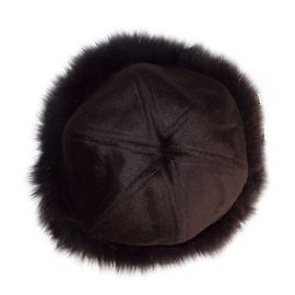 Autre Marque BAYA Olga Hat Brown Angora and Fox Fur Brown