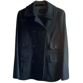 Bcbg Max Azria Black Double Breasted Coat Black