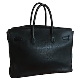 Hermès-Sac HERMES Birkin cuir Togo noir 35 cm-Noir