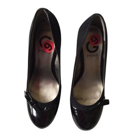 Guess Flatform Heels Schwarz Samt Schwarz