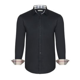 BURBERRY BRIT CASUAL BASIC UOMO CAMICIA NERA SLIM FIT MEDIUM Nero