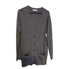 Nicole Fahri Strickjacke Grau Wolle Alpaka Grau