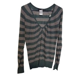 Pull Liu.Jo Rayé Vert en Laine d'Alpaga Vert