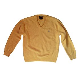 Autre Marque Pull en laine d'agneau jaune moutarde M Moutarde