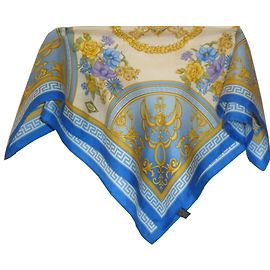 Carré de soie "atelier versace" Bleu