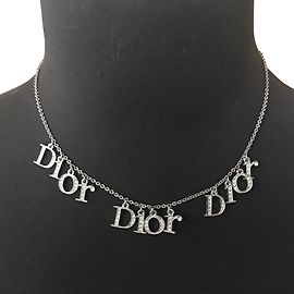 Christian Dior Collana con logo Dior in argento Argento