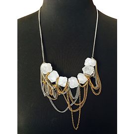 Gemma Redux Collier Argenté Blanc Doré